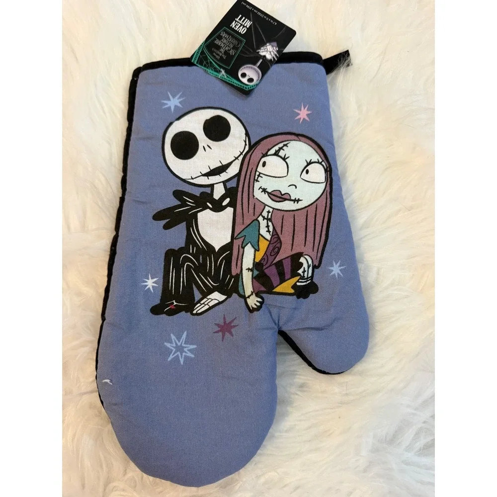 Disney Nightmare Before Christmas Jack Sally Oven Mitt Pot Holder Towel Set NEW
